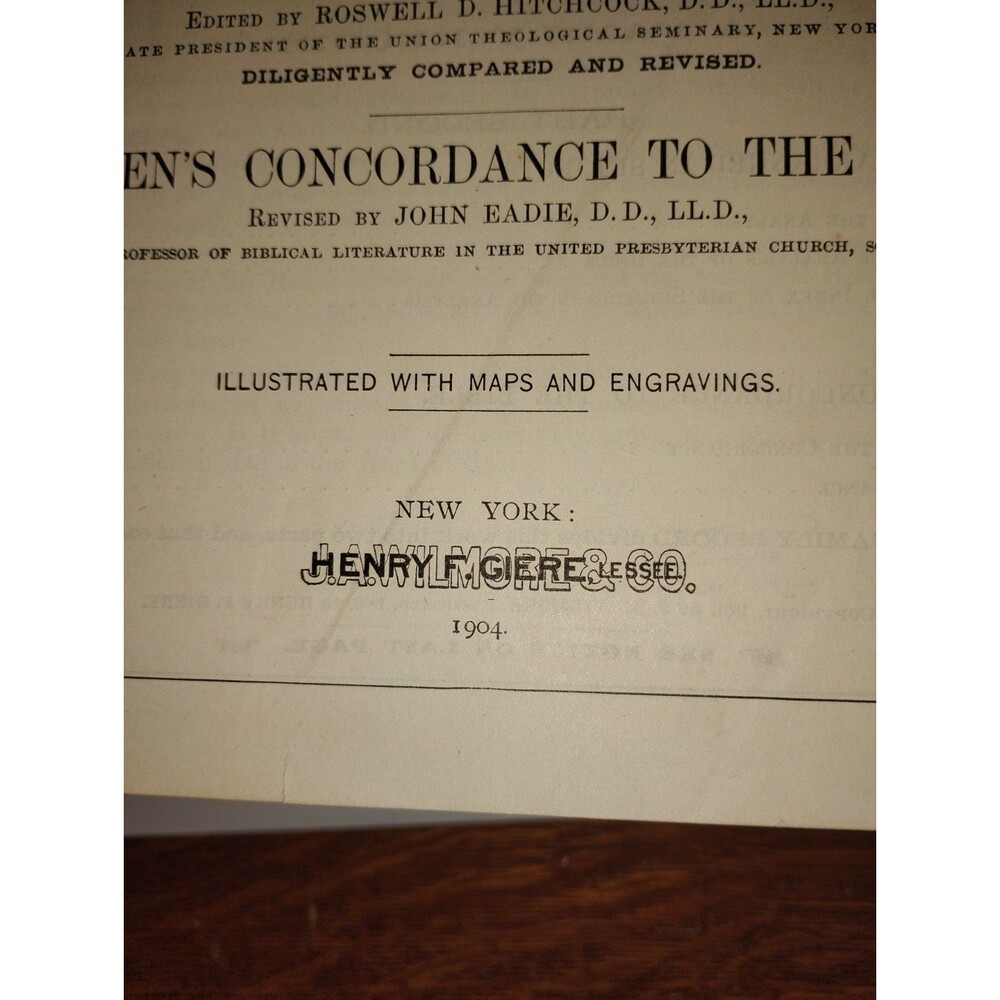Antique WILMORE'S NEW ANALYTICAL REFERENCE BIBLE - 1904. Very Good-Fine Cond - Picture 5 of 16